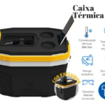 Caixa Termica Cooler 20 Litros Preto E Amarelo Termolar