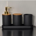 Conjunto de banheiro de luxo, suporte para sabonete líquido, suporte para escova de dentes