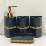 Conjunto de banheiro de luxo, suporte para sabonete líquido, suporte para escova de dentes