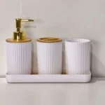 Conjunto de banheiro de luxo, suporte para sabonete líquido, suporte para escova de dentes