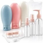 Kit de Viagem Frascos Recarregaveis Para Shampoo Condicionador Sabonete Creme Alcool em Gel Maquiagem e Cosmeticos em Geral – Premium