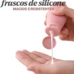 Kit de Viagem Frascos Recarregaveis Para Shampoo Condicionador Sabonete Creme Alcool em Gel Maquiagem e Cosmeticos em Geral – Premium