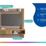 Painel para TV até 55” Caemmun Jade 1 Prateleira