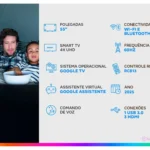 Smart TV 55″ TCL 4K UHD QLED 55P7K Google TV AiPQ Google Assistente 3 HDMI 1 USB