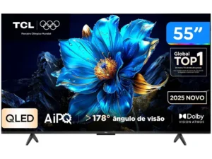 Smart TV 55″ TCL 4K UHD QLED 55P7K Google TV AiPQ Google Assistente 3 HDMI 1 USB