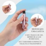Kit 3 Unidades Mini Frasco Portátil de Perfume Recarregável com Borrifador Spray Leve na Bolsa Estojo de Maquiagem Super Prático para Viagens 5ml – Frasco Premium