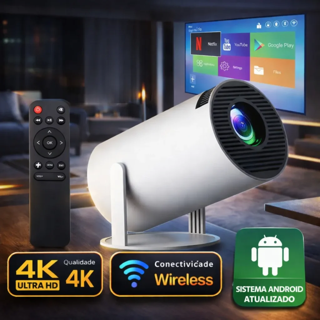 Projetor Smart Portátil Full Hd 4k Android 11 Wi-fi Bluetooth