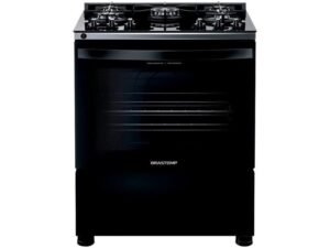 Fogão Brastemp 5 Bocas Preto Com Mesa de Vidro e Turbo Chama