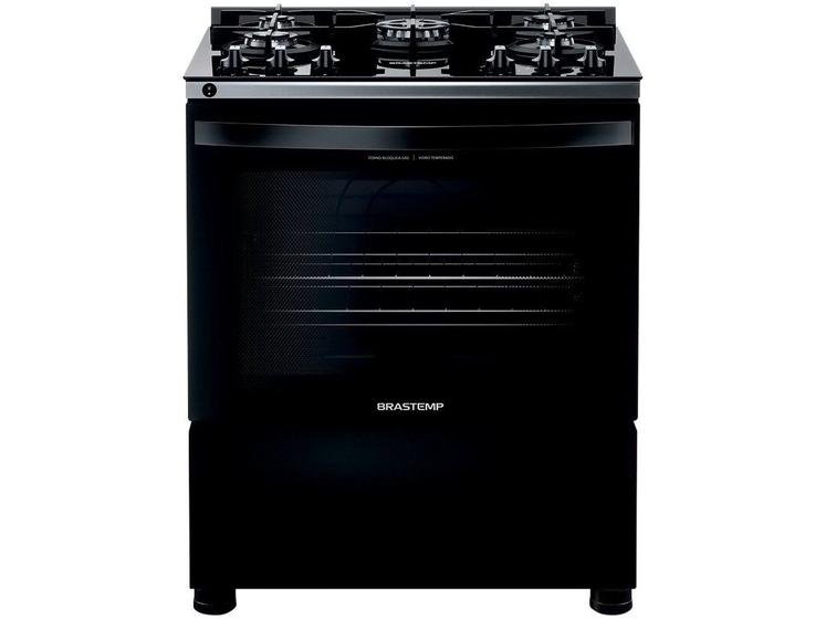 Fogão Brastemp 5 Bocas Preto Com Mesa de Vidro e Turbo Chama