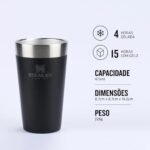 Stanley – Copo de cerveja isolado, copo empilhável Stay Chill de 473 ml, para bebidas quentes ou frias