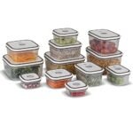 Electrolux Kit 12 Potes Herméticos de Plástico Retangulares, Multiuso, Vedação Silicone, BPA Free, Porta Mantimentos