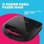 Sanduicheira Elétrica Cadence Toast & Grill, Preta, 750W, 220V, SAN260
