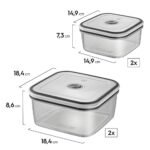 Electrolux Kit 12 Potes Herméticos de Plástico Retangulares, Multiuso, Vedação Silicone, BPA Free, Porta Mantimentos