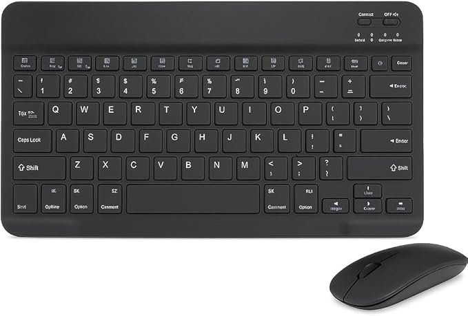 Combo Teclado e Mouse Bluetooth Ultrafino Sem Fio, Portátil e Recarregável E Teclado sem Fio
