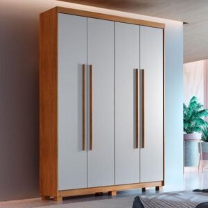 Guarda Roupa Solteiro Heros 4 Portas MDF Com pés Moderna