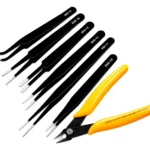 Kit Alicate Eletrônica Precisão + Jogo De 6 Pinça Manutenção