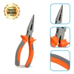 Alicate De Bico Meia Cana Reto 6” Cabo Emborrachado Laranja