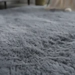 Tapete saggy, felpudo. Dhalishop Shaggy cor Cinza-escuro liso – de 2m x 1.4m