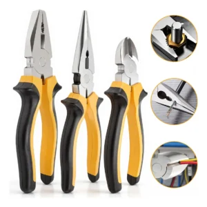 Kit Jogo 3 Alicates Universal Bico Corte Diagonal Utilidades Variadas Profissional Para Casa E Obra Elétrica Mecânica Montagem Reparo Ferramenta Resistente Durável