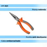 Alicate De Bico Meia Cana Reto 6” Cabo Emborrachado Laranja