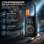 Compressor Digital De Ar Pneu Calibrador Portátil Para Carro Moto Bike Sem Fio Mini Bomba De Ar Elétrico Tela Digital Led Pneus
