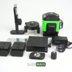 Kit Nível A Laser Verde 12 Linhas Esquadro + Suporte + Tripé Recarregável