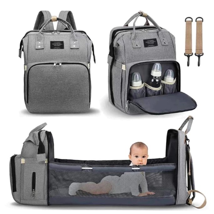 Mochila Bolsa Maternidade Térmica que vira Berço Multifunções Impermeável