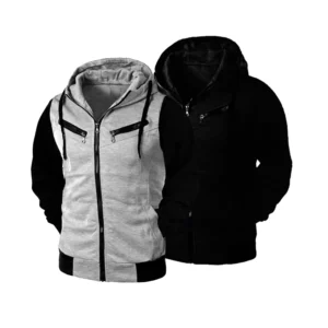 Kit 02 Casacos Blusas de Frio Com Bolso e Capuz Unissex