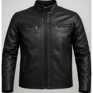 Jaqueta De Couro Masculina Forrada Slim Black