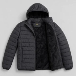 Jaqueta Masculina Bobojaco Puffer Forrada Apeluciada Com Capuz Removivel P-G6