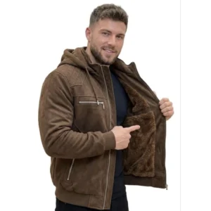 Jaqueta masculina sarja peluciada forrada casaco bobojaco inverno frio
